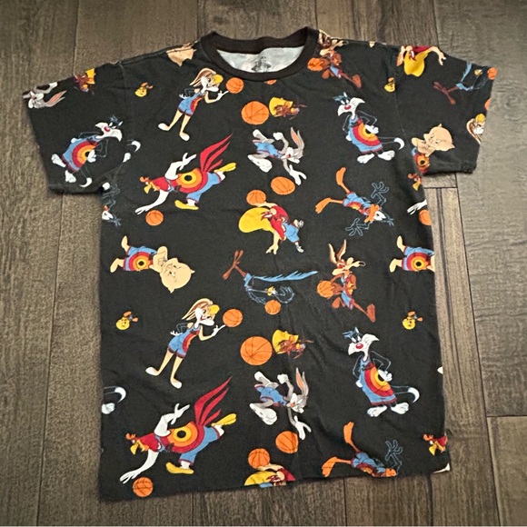 Space Jam Black Looney Tunes Graphic T-Shirt - Picture 4 of 6
